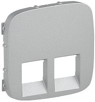 Лицевая панель Legrand Valena Allure для 2-м. розетки RJ11/RJ45 алюминий картинка